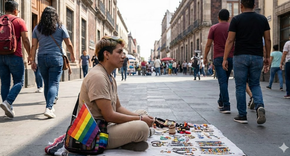 Gay Queer No Binario De Ecuador Hacia Estados Unidos Silueta X Migrante Emigrante